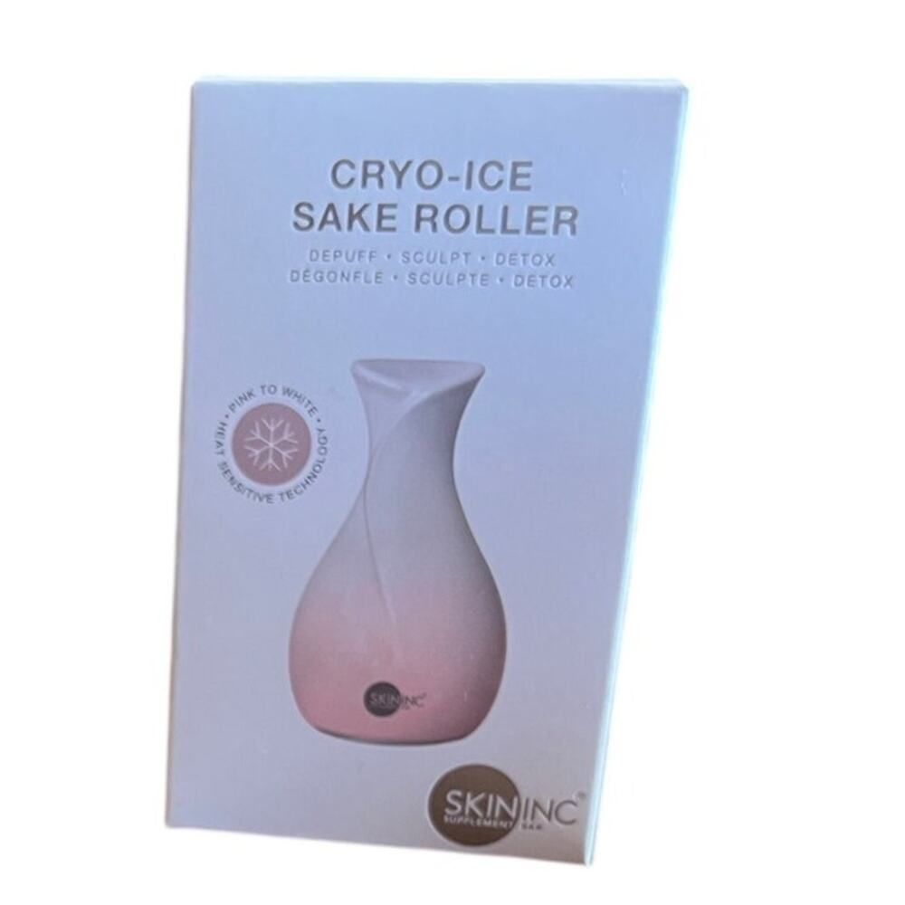 Skin Inc Cryo-Ice Sake Roller Color Changing Depuff, Sculpt, Detox Skincare Tool
